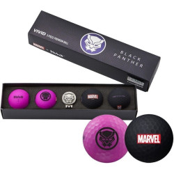 М'ячі для гольфу Volvik Marvel Black Panther 4 шт, чорно-фіолетові