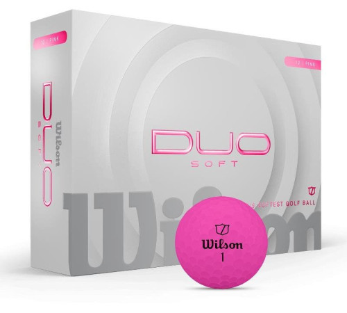 М'ячі для гольфу Wilson Duo Soft 2025 12 шт, рожеві М'ячі для гольфу Wilson Duo Soft 2025 12 шт, рожеві