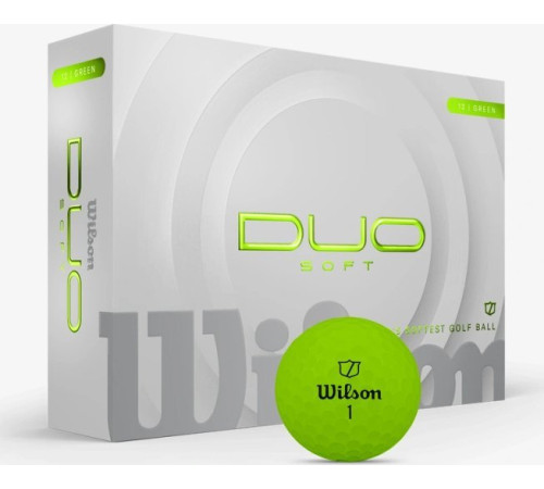 М'ячі для гольфу Wilson Staff Duo Soft 2025 12 шт, зелені М'ячі для гольфу Wilson Staff Duo Soft 2025 12 шт, зелені