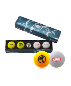 М'ячі для гольфу Volvik Marvel Thor 4 шт, сіро-жовті