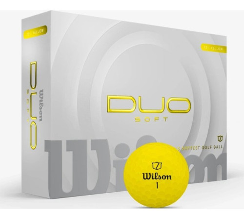 М'ячі для гольфу Wilson Duo Soft 2025 12 шт, жовті М'ячі для гольфу Wilson Duo Soft 2025 12 шт, жовті