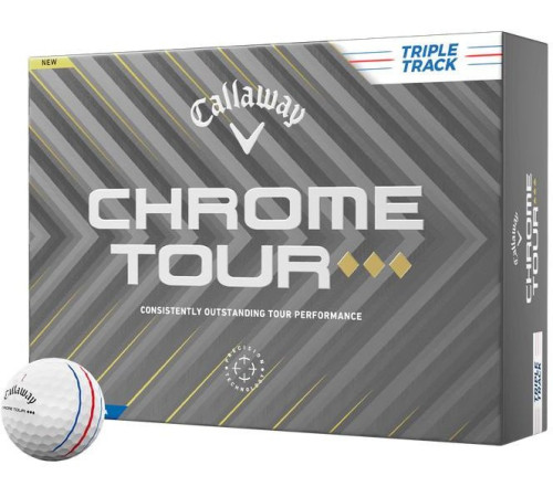 М'ячі для гольфу Callaway Chrome Tour Triple Diamond 2025 12 шт, білі М'ячі для гольфу Callaway Chrome Tour Triple Diamond 2025 12 шт, білі