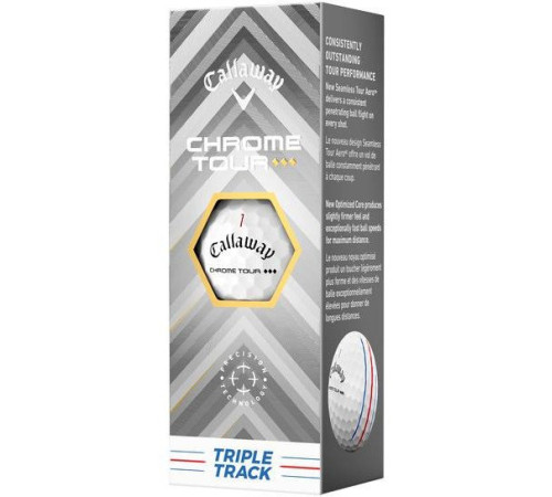 М'ячі для гольфу Callaway Chrome Tour Triple Diamond 2025 12 шт, білі М'ячі для гольфу Callaway Chrome Tour Triple Diamond 2025 12 шт, білі