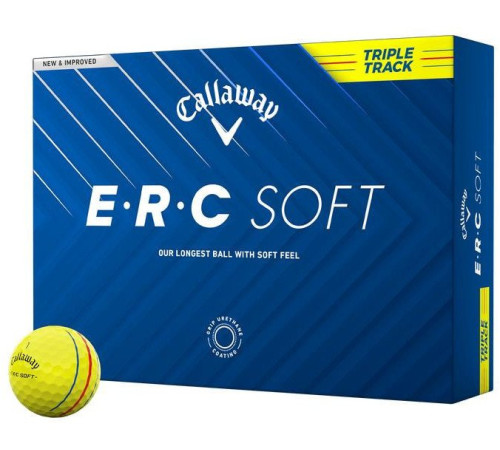 М'ячі для гольфу Callaway ERC Soft 2025 12 шт, жовті М'ячі для гольфу Callaway ERC Soft 2025 12 шт, жовті