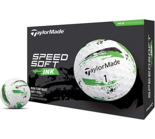 М'ячі для гольфу Taylor Made SpeedSoft 12 шт, біло-зелений М'ячі для гольфу Taylor Made SpeedSoft 12 шт, біло-зелений