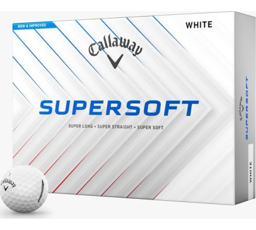 М'ячі для гольфу Callaway Supersoft 2025 12 шт, білі М'ячі для гольфу Callaway Supersoft 2025 12 шт, білі