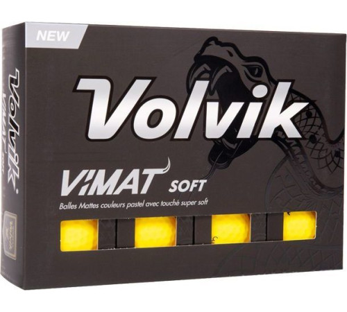 М'ячі для гольфу Volvik Vimat Soft 12 шт, жовті М'ячі для гольфу Volvik Vimat Soft 12 шт, жовті