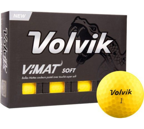 М'ячі для гольфу Volvik Vimat Soft 12 шт, жовті М'ячі для гольфу Volvik Vimat Soft 12 шт, жовті
