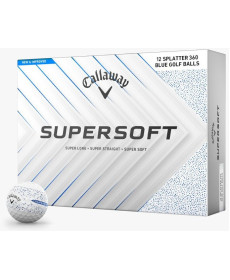 М'ячі для гольфу Callaway Supersoft  Splatter 360, 2025 12 шт, біло-синій