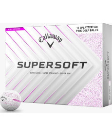 М'ячі для гольфу Callaway Supersoft Splatter 360,  2025 12, біло-рожеві