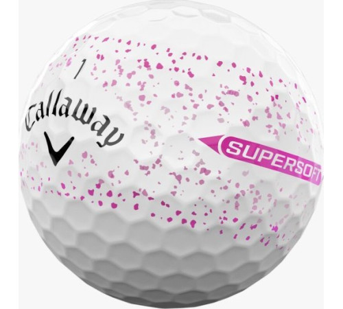 М'ячі для гольфу Callaway Supersoft Splatter 360, 2025 12, біло-рожеві М'ячі для гольфу Callaway Supersoft Splatter 360, 2025 12, біло-рожеві
