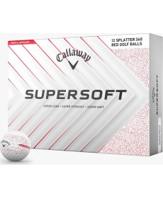 М'ячі для гольфу Callaway Supersoft Splatter 360, 2025 12, біло-червоні