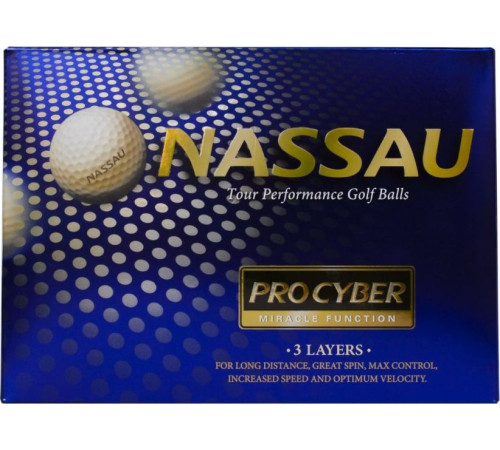 М'ячі для гольфу Nassau Pro Cyber 12 шт, рожеві М'ячі для гольфу Nassau Pro Cyber 12 шт, рожеві