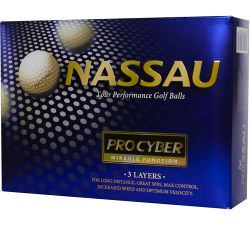 М'ячі для гольфу Nassau Pro Cyber 12 шт, рожеві М'ячі для гольфу Nassau Pro Cyber 12 шт, рожеві