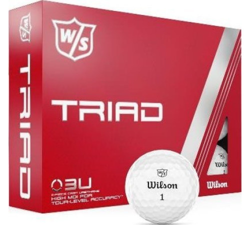 М'ячі для гольфу Wilson Staff TRIAD 12 шт, білі М'ячі для гольфу Wilson Staff TRIAD 12 шт, білі