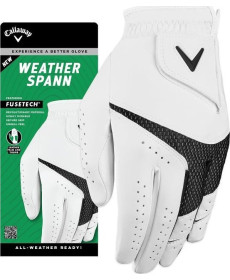 Рукавички для гольфу Callaway Weather Spann р. S, біло-чорні