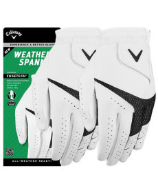 Рукавички для гольфу Callaway Weather Spann MLH р. S 2 шт, біло-чорні