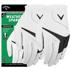 Рукавички для гольфу Callaway Weather Spann MLH р. S 2 шт, біло-чорні