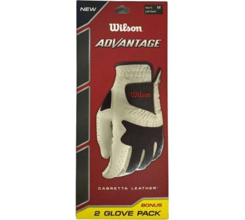 Рукавички для гольфу Wilson Advantage MLH р. XL, біло-чорні Рукавички для гольфу Wilson Advantage MLH р. XL, біло-чорні