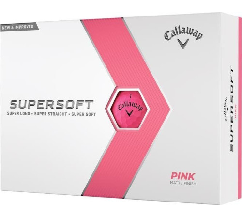 М'ячі для гольфу Callaway Supersoft 12 шт, рожеві М'ячі для гольфу Callaway Supersoft 12 шт, рожеві
