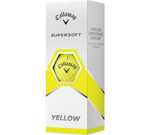 М'ячі для гольфу Callaway Supersoft 2023 12 шт, жовті М'ячі для гольфу Callaway Supersoft 2023 12 шт, жовті