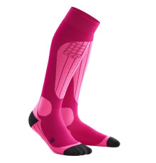 Жіночі компресійні лижні шкарпетки CEP Thermo - Pink/Fluo Pink - III - рожеві 