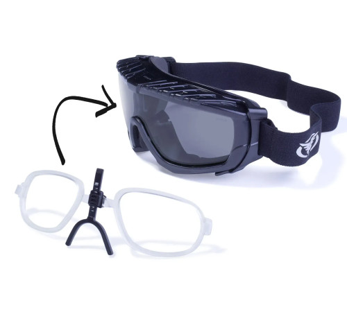 Окуляри захисні з ущільнювачем Global Vision Ballistech-1+RX Anti-Fog, сірі