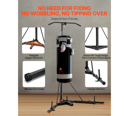 Стійка для боксерського мішка VEVOR, чорна