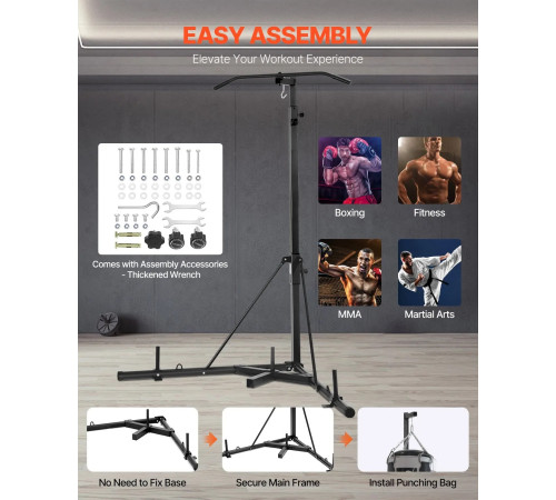 Стійка для боксерського мішка VEVOR, чорна