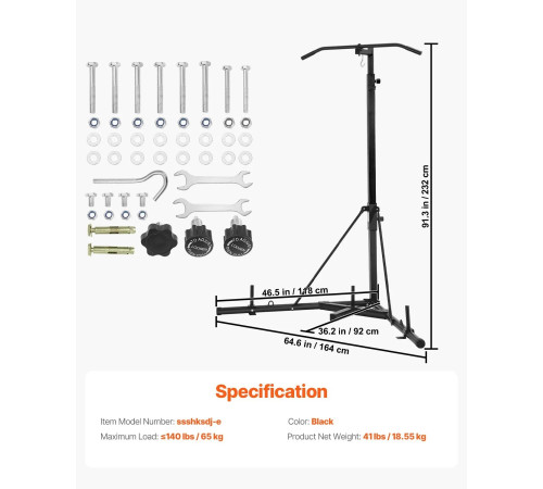 Стійка для боксерського мішка VEVOR, чорна