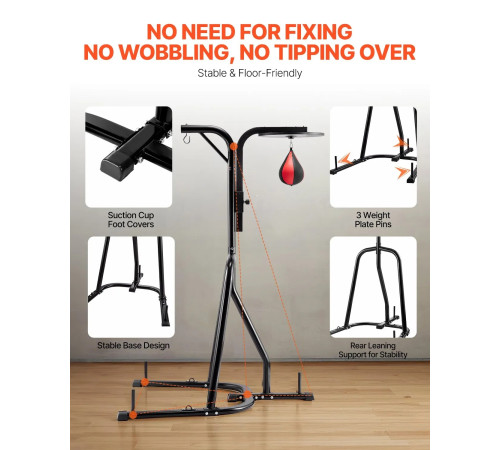 Стійка для боксерського мішка VEVOR, чорна