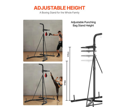 Стійка для боксерського мішка VEVOR, чорна