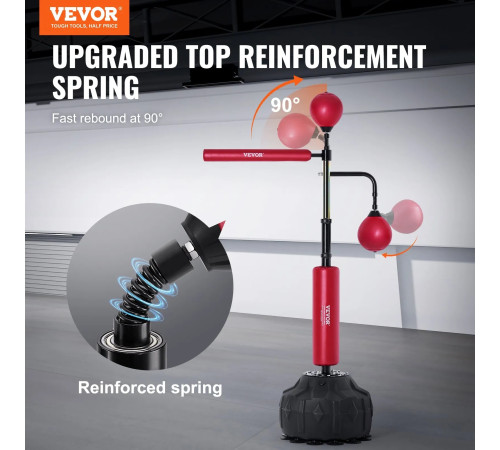 Боксерська груша з підставкою VEVOR, чорно-червоний