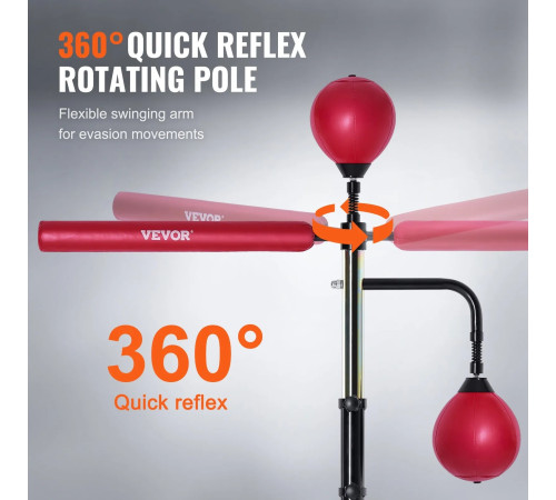 Боксерська груша з підставкою VEVOR, чорно-червоний