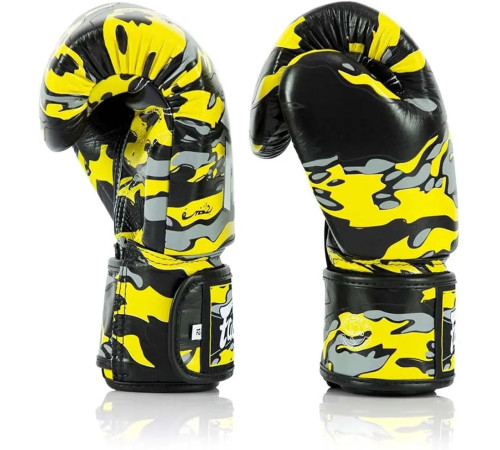 Боксерські рукавички шкіряні з бинтами Fairtex BGV-ONE X STBG 12 унцій, жовті Боксерські рукавички шкіряні з бинтами Fairtex BGV-ONE X STBG 12 унцій, жовті