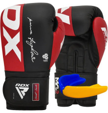 Рукавички боксерські з капою RDX REX F4 розмір 14 унцій, чорно-червоні
