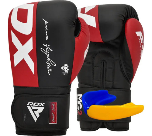 Рукавички боксерські з капою RDX REX F4 розмір 14 унцій, чорно-червоні