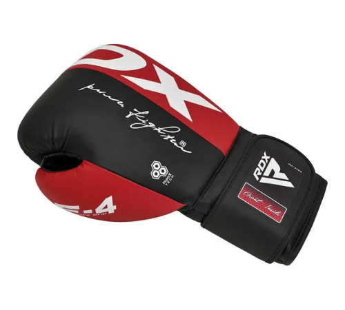 Рукавички боксерські з капою RDX REX F4 розмір 14 унцій, чорно-червоні