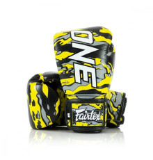 Боксерські рукавички шкіряні з бинтами Fairtex BGV-ONE X STBG 14 унцій, жовті