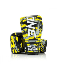 Боксерські рукавички шкіряні з бинтами Fairtex BGV-ONE X STBG 14 унцій, жовті