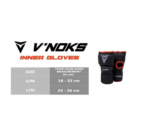 Рукавички-бинти з гелевими подушечками VNoks VPGEL L/XL, чорно-червоні