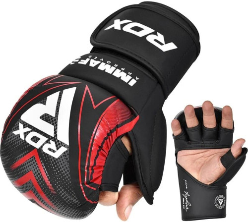 Боксерські рукавиці RDX GRAPPLING GLOVES SHOOTER IMMAF-1 унцій XXL, чорні
