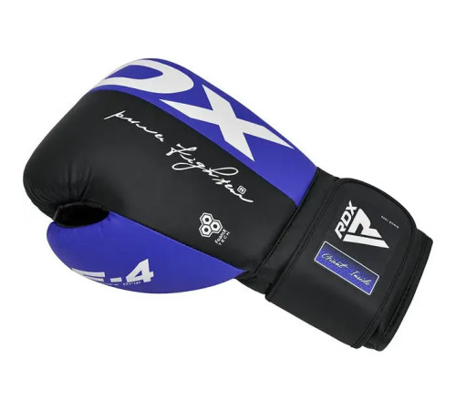Рукавички боксерські з капою RDX REX F4 розмір 12 унцій, чорно-сині