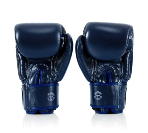 Рукавички боксерські шкіряні з бинтами Fairtex BGV1-ONE 10 унцій, темно-сині