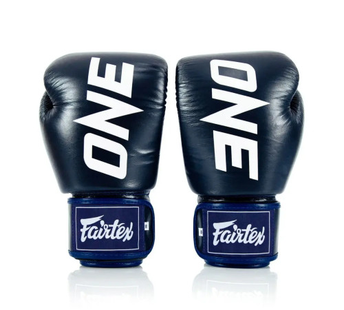 Рукавички боксерські шкіряні з бинтами Fairtex BGV1-ONE 10 унцій, темно-сині