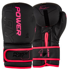 Рукавички боксерські PowerPlay 3024 Ultra Mat розмір 12 унцій, чорно-рожеві