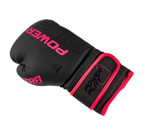 Рукавички боксерські PowerPlay 3024 Ultra Mat розмір 12 унцій, чорно-рожеві