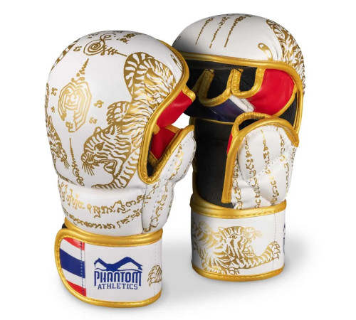 Рукавички для ММА Phantom Muay Thai розмір L/XL, біло-золотисті