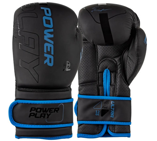 Рукавички боксерські PowerPlay 3024 Ultra Mat розмір 16 унцій, чорно-сині