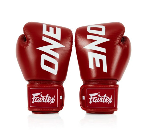 Рукавички боксерські шкіряні з бинтами Fairtex BGV1-ONE 10 унцій, червоні